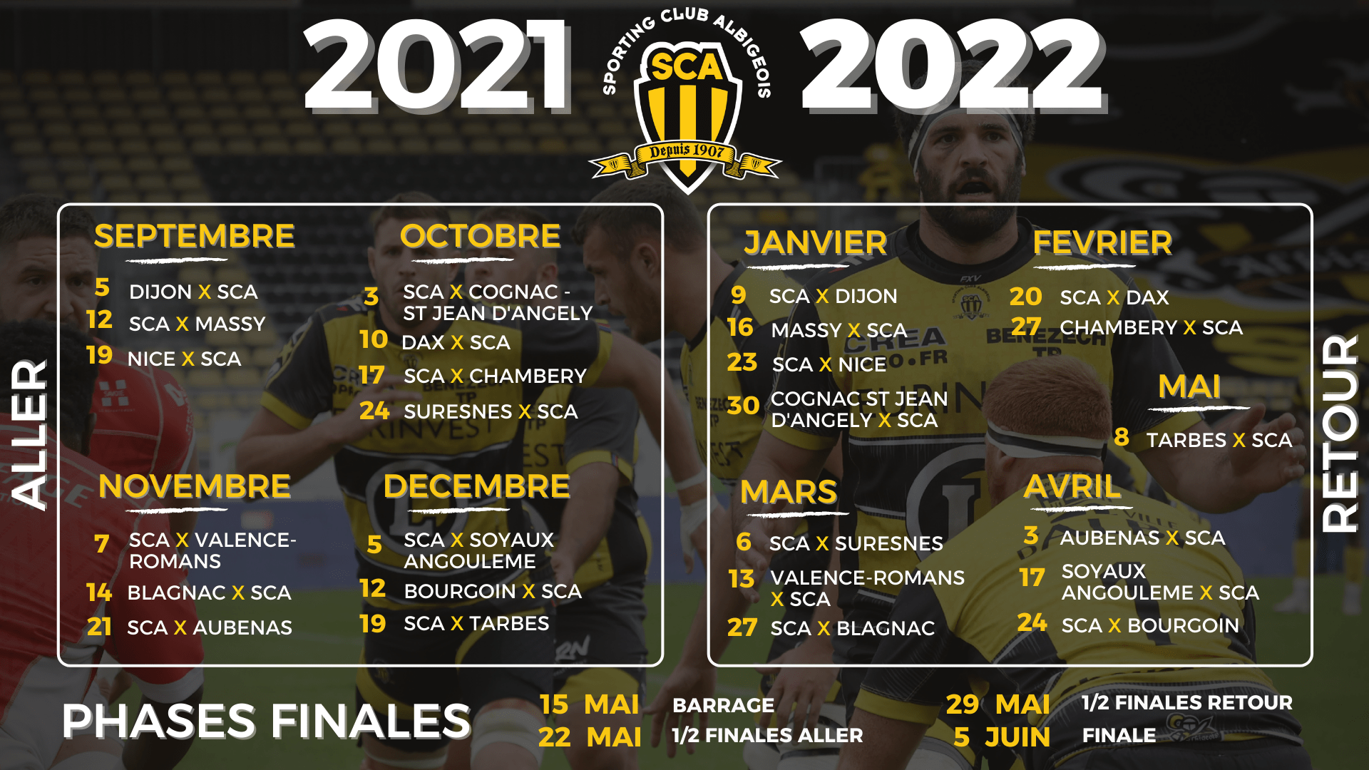 📅 Calendrier 2021/2022